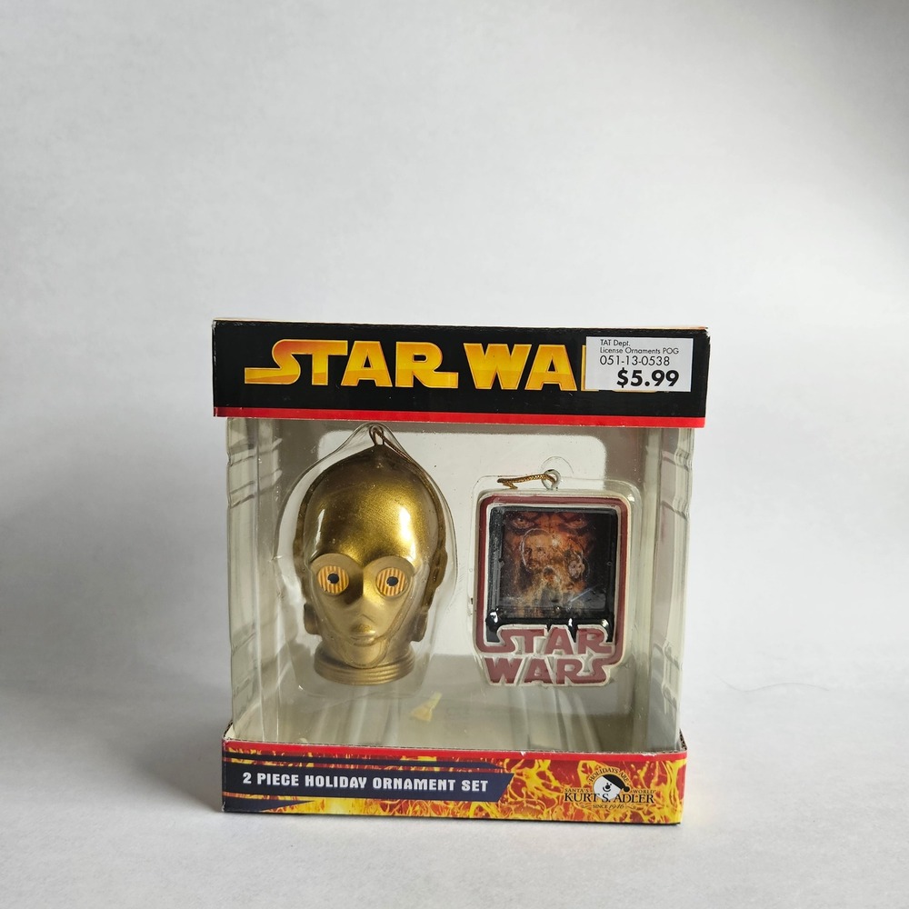Kurt S Adler Star Wars C-3PO 2 Piece Holiday Ornament Set 2005 ZTAC5001 New